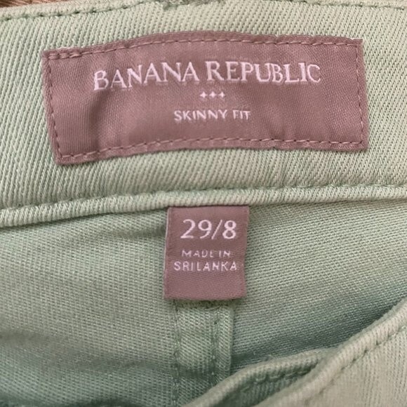 Banana Republic Skinny Fit Lime Green 5 Pocket Women Pants Size 29/8 - Picture 8 of 10